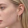 Argolla Huggie 02.237.0073.35 Oro Laminado, Diseño de Infinito, con Micro Pave Blanca, Pulido, Tono Dorado