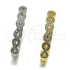 Argolla Huggie 02.237.0073.35 Oro Laminado, Diseño de Infinito, con Micro Pave Blanca, Pulido, Tono Dorado