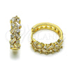 Argolla Huggie 02.237.0074.20 Oro Laminado, Diseño de Baguette, con Zirconia Cubica Blanca, Pulido, Tono Dorado