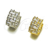 Argolla Huggie 02.237.0075.1.15 Rodio Laminado, Diseño de Baguette, con Zirconia Cubica Blanca, Pulido, Rodinado