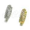 Argolla Huggie 02.237.0054.1.20 Rodio Laminado, Diseño de Baguette, con Zirconia Cubica Blanca, Pulido, Rodinado