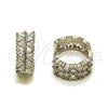Argolla Huggie 02.237.0076.1.18 Rodio Laminado, con Zirconia Cubica Blanca, Pulido, Rodinado
