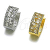 Argolla Huggie 02.237.0064.1.20 Rodio Laminado, Diseño de Baguette, con Zirconia Cubica Blanca, Pulido, Rodinado