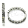 Argolla Huggie 02.237.0077.1.30 Rodio Laminado, Diseño de Corazón, con Micro Pave Blanca, Pulido, Rodinado