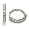 Argolla Huggie 02.237.0078.1.25 Rodio Laminado, con Zirconia Cubica Blanca, Pulido, Rodinado