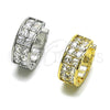 Argolla Huggie 02.237.0063.1.20 Rodio Laminado, Diseño de Estrella, con Zirconia Cubica Blanca, Pulido, Rodinado