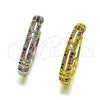 Argolla Huggie 02.237.0079.28 Oro Laminado, con Micro Pave Multicolor, Pulido, Tono Dorado