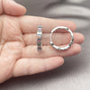 Argolla Huggie 02.237.0072.3.25 Oro Laminado Blanco, con Micro Pave Multicolor, Pulido, Rodinado