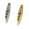 Argolla Huggie 02.237.0080.1.25 Rodio Laminado, con Micro Pave Multicolor, Pulido, Rodinado