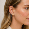 Arete Dormilona 02.379.0093 Oro Laminado, Diseño de Corazón, con Perla Marfil, Pulido, Tono Dorado