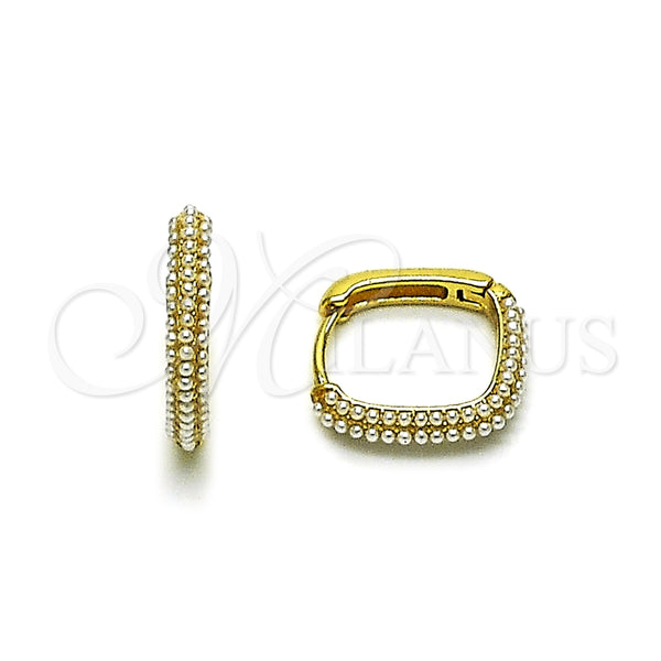Argolla Huggie 02.379.0094.15 Oro Laminado, con Perla Marfil, Pulido, Tono Dorado