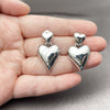 Arete Dormilona 02.282.0019.1 Oro Laminado Blanco, Diseño de Corazón, Pulido, Rodinado