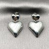 Arete Dormilona 02.282.0019.1 Oro Laminado Blanco, Diseño de Corazón, Pulido, Rodinado