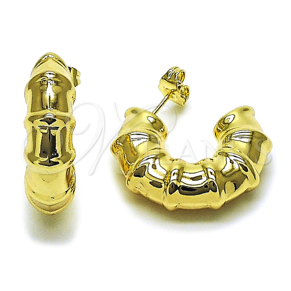 Argolla Mediana 02.163.0448.30 Oro Laminado, Diseño de Hueco, Pulido, Tono Dorado