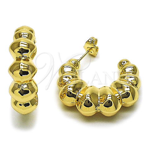 Argolla Mediana 02.413.0002.30 Oro Laminado, Diseño de Hueco, Pulido, Tono Dorado