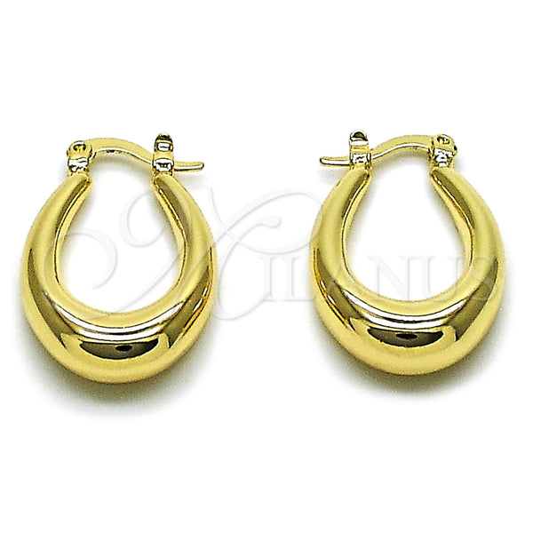 Argolla Pequeña 02.413.0003.16 Oro Laminado, Diseño de Hueco, Pulido, Tono Dorado