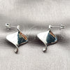 Arete Dormilona 02.413.0005.1 Oro Laminado Blanco, Diseño de Torcido, Pulido, Rodinado