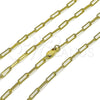 Gargantilla Basica 04.213.0274.20 Oro Laminado, Diseño de Paperclip, Pulido, Tono Dorado (Grosor 03 MM, 20 Pulgadas de Largo)