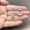 Argolla Huggie 02.210.0878.4.16 Rodio Laminado, Diseño de Cluster, con Zirconia Cubica Light Turquoise, Pulido, Rodinado