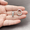 Argolla Huggie 02.210.0896.16 Rodio Laminado, con Zirconia Cubica Blanca, Pulido, Rodinado