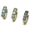 Argolla Huggie 02.210.0896.16 Rodio Laminado, con Zirconia Cubica Blanca, Pulido, Rodinado