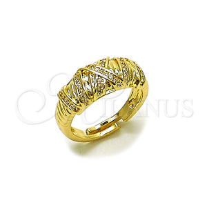 Anillo Multi Piedra 01.438.0011.1 Oro Laminado, con Zirconia Cubica Blanca, Pulido, Tono Dorado (Talla Unica)