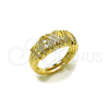 Anillo Multi Piedra 01.438.0011.1 Oro Laminado, con Zirconia Cubica Blanca, Pulido, Tono Dorado (Talla Unica)