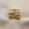Anillo Multi Piedra 01.438.0017.1 Oro Laminado, con Micro Pave Blanca, Pulido, Tono Dorado (Talla Unica)
