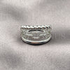 Anillo Multi Piedra 01.438.0018 Oro Laminado Blanco, Diseño de Paperclip y Torcido, con Micro Pave Blanca, Pulido, Rodinado (Talla Unica)