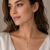 Dije Religioso 05.342.0243 Oro Laminado, Diseño de Cruz, con Zirconia Cubica Blanca, Pulido, Tono Dorado
