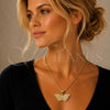 Dije Elegante 05.342.0267 Oro Laminado, Diseño de Mariposa, con Zirconia Cubica Blanca, Pulido, Tono Dorado