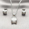 Juego de Arete y Dije de Adulto 10.342.0282.1 Rodio Laminado, con Micro Pave Blanca, Pulido, Rodinado