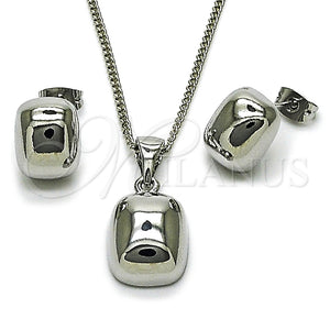 Juego de Arete y Dije de Adulto 10.342.0187.1 Rodio Laminado, Pulido, Rodinado