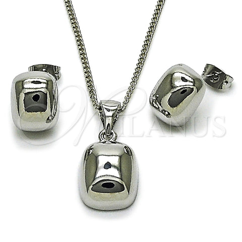 Juego de Arete y Dije de Adulto 10.342.0187.1 Rodio Laminado, Pulido, Rodinado