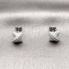 Arete Dormilona 02.342.0251.1 Rodio Laminado, con Micro Pave Blanca, Pulido, Rodinado