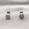 Arete Dormilona 02.342.0013.1 Rodio Laminado, con Zirconia Cubica Blanca, Pulido, Rodinado