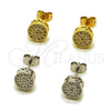 Arete Dormilona 02.342.0013.1 Rodio Laminado, con Zirconia Cubica Blanca, Pulido, Rodinado