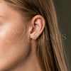Arete Dormilona 02.342.0016.1 Rodio Laminado, Diseño de Corazón, con Zirconia Cubica Blanca, Pulido, Rodinado