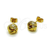 Arete Dormilona 02.342.0381 Oro Laminado, Diseño de Nudo, Pulido, Tono Dorado