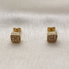 Arete Dormilona 02.342.0385 Oro Laminado, con Zirconia Cubica Blanca, Pulido, Tono Dorado