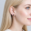 Arete Dormilona 02.342.0389 Oro Laminado, Diseño de Trébol de Cuatro Hojas, con Zirconia Cubica Multicolor y Micro Pave Blanca, Pulido, Tono Dorado