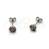 Arete Dormilona 02.342.0389.1 Rodio Laminado, Diseño de Trébol de Cuatro Hojas, con Zirconia Cubica Multicolor y Blanca, Pulido, Rodinado