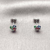 Arete Dormilona 02.342.0396.1 Rodio Laminado, Diseño de Nudo, con Zirconia Cubica Multicolor, Pulido, Rodinado
