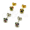 Arete Dormilona 02.342.0396.1 Rodio Laminado, Diseño de Nudo, con Zirconia Cubica Multicolor, Pulido, Rodinado