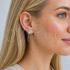 Arete Dormilona 02.342.0405.1 Oro Laminado, Diseño de Cluster, con Zirconia Cubica Blanca y Micro Pave Blanca, Pulido, Tono Dorado