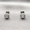 Arete Dormilona 02.342.0410 Rodio Laminado, Diseño de Cluster, con Zirconia Cubica Blanca, Pulido, Rodinado