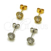 Arete Dormilona 02.342.0411.1 Rodio Laminado, Diseño de Cluster, con Zirconia Cubica Blanca y Micro Pave Blanca, Pulido, Rodinado