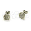 Arete Dormilona 02.342.0415 Rodio Laminado, con Micro Pave Blanca, Pulido, Rodinado