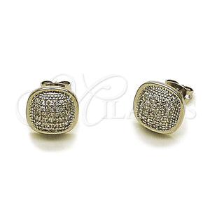 Arete Dormilona 02.342.0417 Rodio Laminado, con Micro Pave Blanca, Pulido, Rodinado
