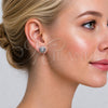 Arete Dormilona 02.342.0419 Oro Laminado, Diseño de Baguette, con Zirconia Cubica Blanca y Micro Pave Blanca, Pulido, Rodinado